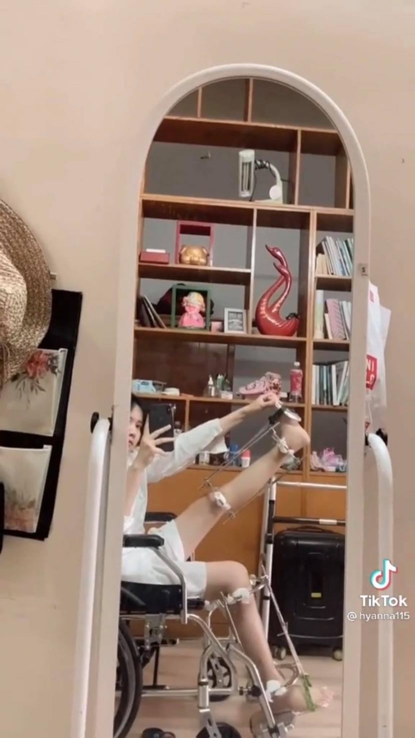 Hiện tại Hyan đang tập luyện trong quá trình hồi phục. Ảnh cắt từ clip Hiện tại Hyan đang tập luyện trong quá trình hồi phục. Ảnh cắt từ clip
