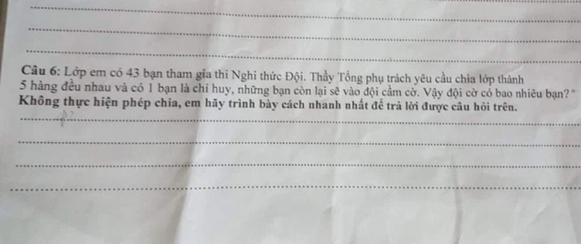 Đề toán lớp 4 khiến nhiều người lớn cũng phải ngồi 'cắn bút'. Ảnh: Diễn đàn toán học Việt Nam Đề toán lớp 4 khiến nhiều người lớn cũng phải ngồi 'cắn bút'. Ảnh: Diễn đàn toán học Việt Nam