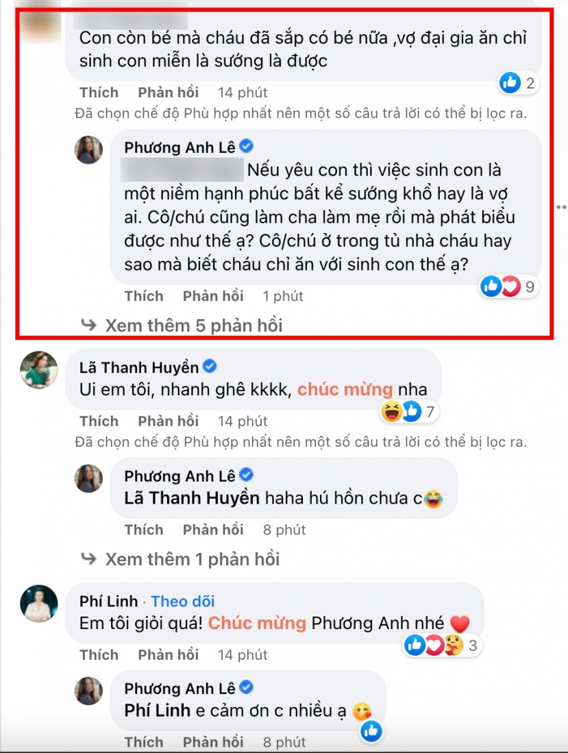 Phanh Lee đáp trả nhẹ nhàng thâm sâu khi bị nói 'chỉ biết ăn với sinh con' Phanh Lee đáp trả nhẹ nhàng thâm sâu khi bị nói 'chỉ biết ăn với sinh con'