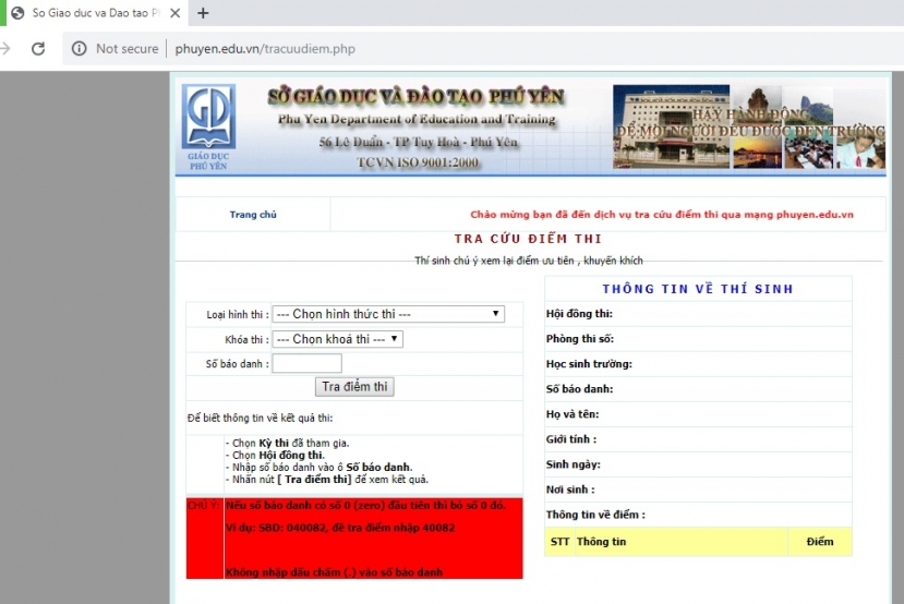 Tra cứu điểm thi THPT quốc gia 2021 tỉnh Phú Yên ở website của Sở GD&ĐT Phú Yên Tra cứu điểm thi THPT quốc gia 2021 tỉnh Phú Yên ở website của Sở GD&ĐT Phú Yên