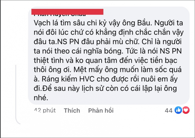 Bên cạnh ý kiến ủng hộ Bầu Thụy cũng có một số netizen tỏ ra bất bình cho rằng đây là hành động 'vạch lá tìm sâu' Bên cạnh ý kiến ủng hộ Bầu Thụy cũng có một số netizen tỏ ra bất bình cho rằng đây là hành động 'vạch lá tìm sâu'