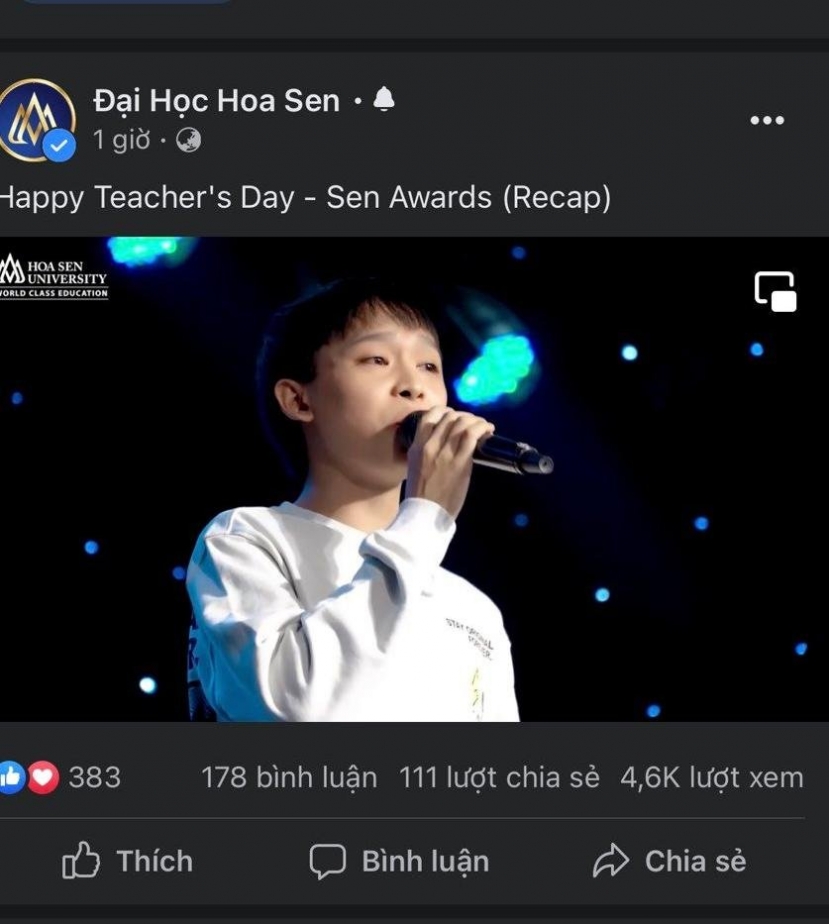 Hôm 20/11, Hồ Văn Cường đã nhận lời tham gia biểu diễn tại trường ĐH Hoa Sen Hôm 20/11, Hồ Văn Cường đã nhận lời tham gia biểu diễn tại trường ĐH Hoa Sen