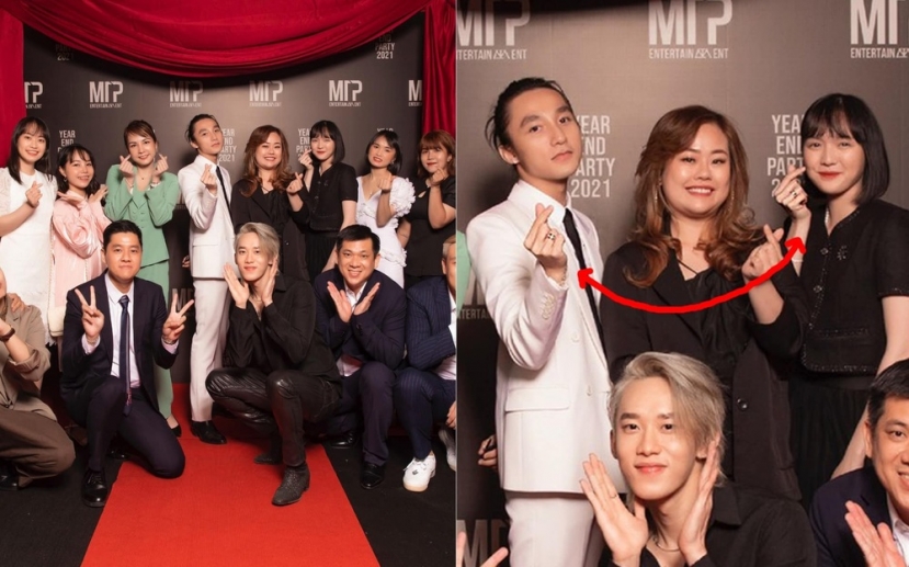 Trong bữa tiệc cuối năm của công ty Sơn Tùng, nhiều người phát hiện ra chủ tịch và Hải Tú đeo nhẫn đôi vào ngón “tình yêu”. Trong bữa tiệc cuối năm của công ty Sơn Tùng, nhiều người phát hiện ra chủ tịch và Hải Tú đeo nhẫn đôi vào ngón “tình yêu”.
