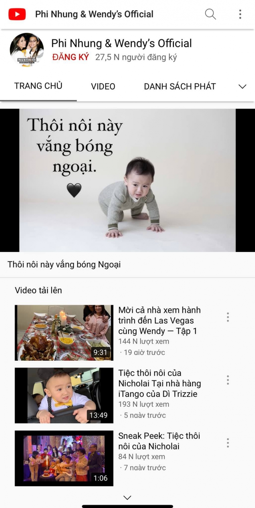 Ở thời điểm hiện tại kênh đã cán mốc 27,5 nghìn người đăng ký Ở thời điểm hiện tại kênh đã cán mốc 27,5 nghìn người đăng ký