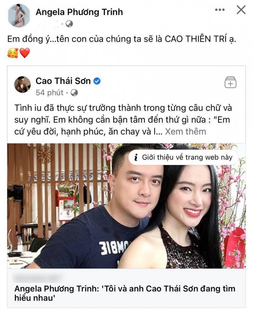 Cao Thái Sơn và Angela Phương Trinh đều tin tưởng vào lựa chọn của mình Cao Thái Sơn và Angela Phương Trinh đều tin tưởng vào lựa chọn của mình