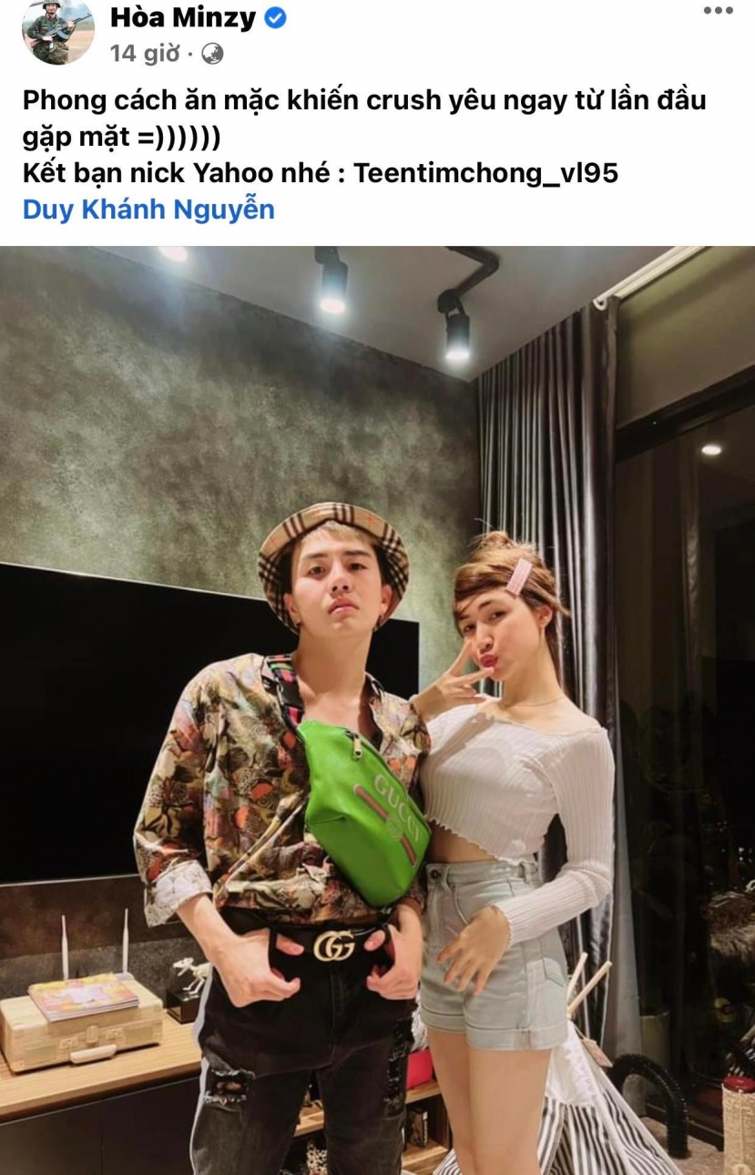 Hòa Minzy khuyên người hâm mộ nên thử qua outfit mà mình và đồng nghiệp trưng diện vì dễ dàng khiến người thương đổ 'đứ đừ' Hòa Minzy khuyên người hâm mộ nên thử qua outfit mà mình và đồng nghiệp trưng diện vì dễ dàng khiến người thương đổ 'đứ đừ'