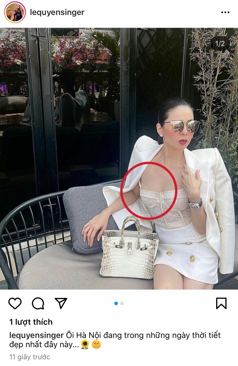 Lệ Quyên lỡ tay đăng tải tấm ảnh để lộ miếng dán ngực, lồ lộ trước ống kính khiến dân tình đỏ cả mặt Lệ Quyên lỡ tay đăng tải tấm ảnh để lộ miếng dán ngực, lồ lộ trước ống kính khiến dân tình đỏ cả mặt