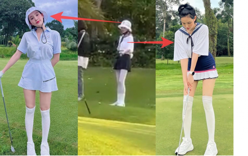 Cô gái có ngoại hình giống Hiền Hồ đang thảnh thơi tập golf Cô gái có ngoại hình giống Hiền Hồ đang thảnh thơi tập golf