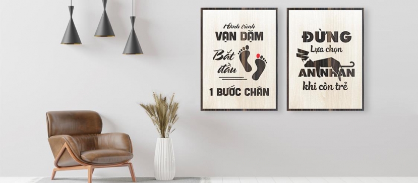 Xưởng tranh slogan Levushop: Ý tưởng tranh tạo động lực từ gỗ sáng tạo - Ảnh 3 Xưởng tranh slogan Levushop: Ý tưởng tranh tạo động lực từ gỗ sáng tạo - Ảnh 3