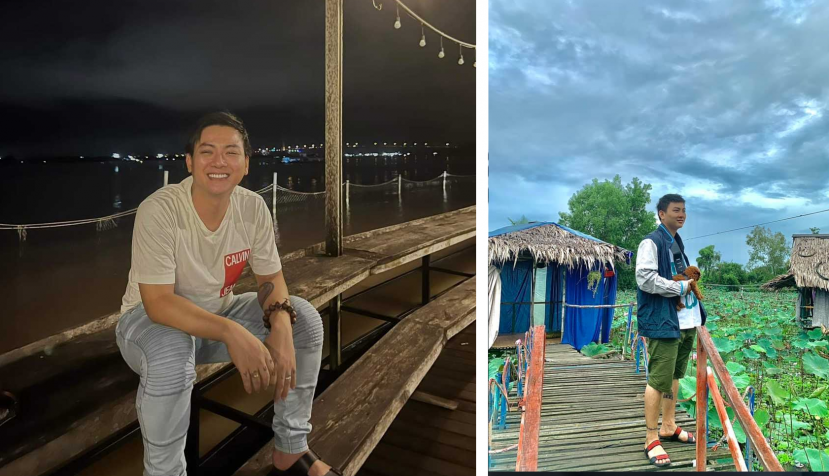 Thân hình của Hoài Lâm phát tướng thấy rõ sau khi trở về quê nhà. Ảnh FBNV Thân hình của Hoài Lâm phát tướng thấy rõ sau khi trở về quê nhà. Ảnh FBNV