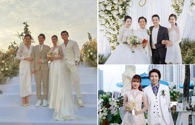 Sao Việt hầu hết lựa chọn những màu trung tính cho khách mời đến dự đám cưới. Sao Việt hầu hết lựa chọn những màu trung tính cho khách mời đến dự đám cưới.