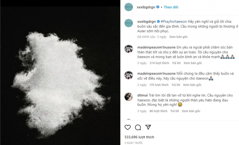 G-Dragon (BIGBANG) đưa bài đăng khác trên trang instagram. Ảnh chụp màn hình G-Dragon (BIGBANG) đưa bài đăng khác trên trang instagram. Ảnh chụp màn hình