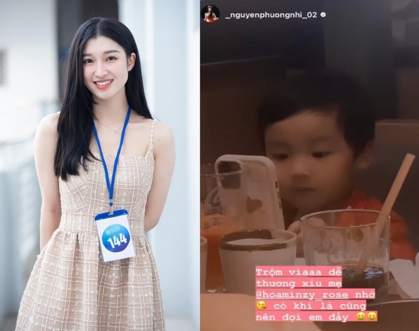 Á hậu Phương Nhi không ngại thể hiện sự u mê với con trai Hòa Minzy Á hậu Phương Nhi không ngại thể hiện sự u mê với con trai Hòa Minzy