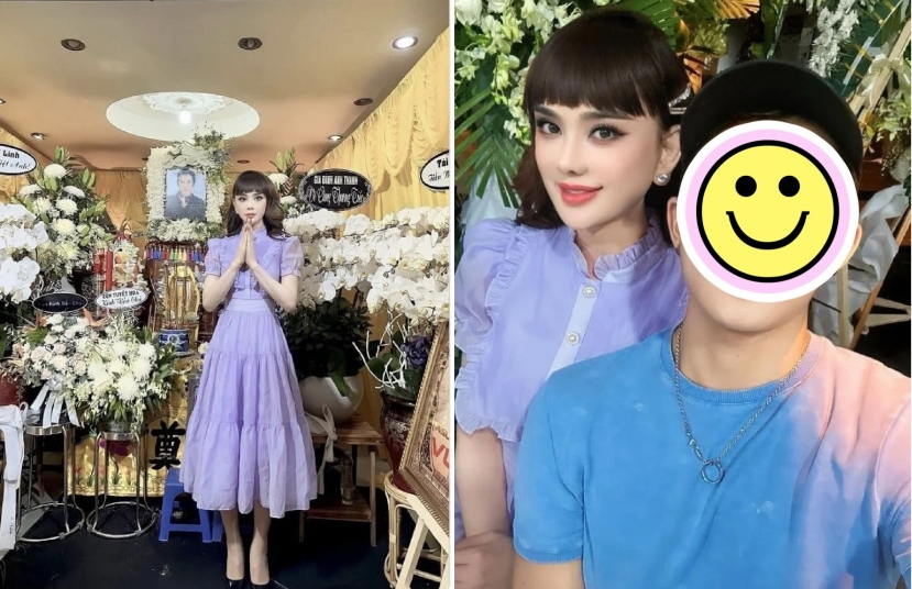 Hình ảnh gây tranh cãi của Lâm Khánh Chi khi đến dự đám tang NS Vũ Linh. Ảnh FBNV Hình ảnh gây tranh cãi của Lâm Khánh Chi khi đến dự đám tang NS Vũ Linh. Ảnh FBNV