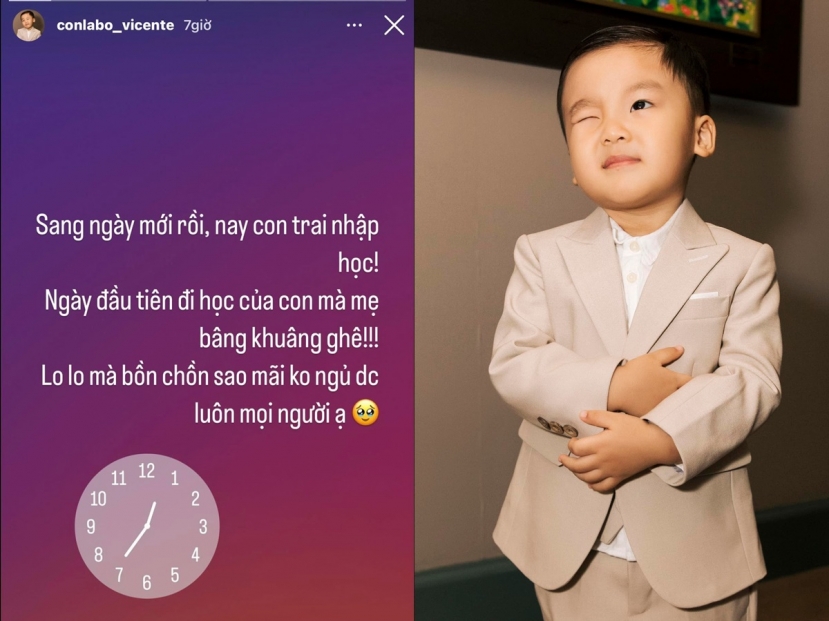 Hòa Minzy gây chú ý khi đăng tải dòng trạng thái bày tỏ cảm xúc hồi hộp trước ngày con trai đi học Hòa Minzy gây chú ý khi đăng tải dòng trạng thái bày tỏ cảm xúc hồi hộp trước ngày con trai đi học