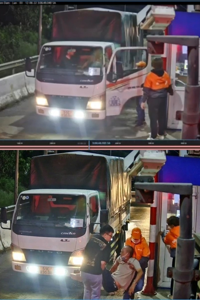 Tài xế được nhân viên trạm thu phí đưa đi sơ cứu kịp thời Tài xế được nhân viên trạm thu phí đưa đi sơ cứu kịp thời