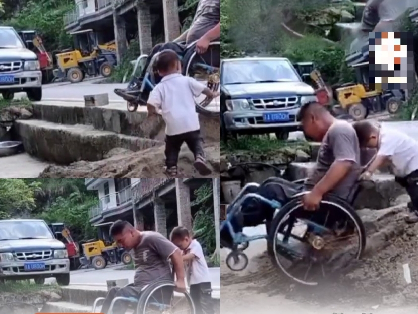 Clip bé trai 2 tuổi dùng đầu đẩy xe lăn cho bố bị bại liệt, hành động hiểu chuyện khiến ai nấy khóc ròng Clip bé trai 2 tuổi dùng đầu đẩy xe lăn cho bố bị bại liệt, hành động hiểu chuyện khiến ai nấy khóc ròng