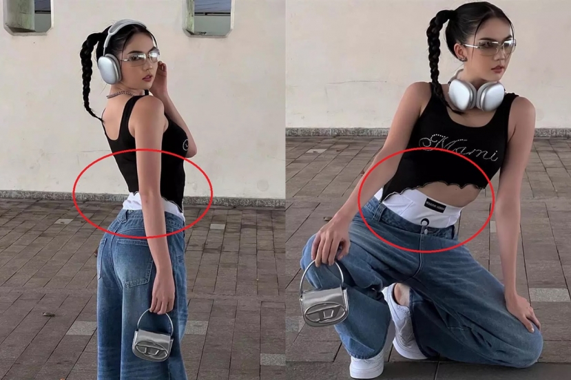 Netizen tinh ý phát hiện, chiếc quần trắng phía trong nhăn nhún, khiến tổng thế của Ngọc Trinh trông khó coi Netizen tinh ý phát hiện, chiếc quần trắng phía trong nhăn nhún, khiến tổng thế của Ngọc Trinh trông khó coi