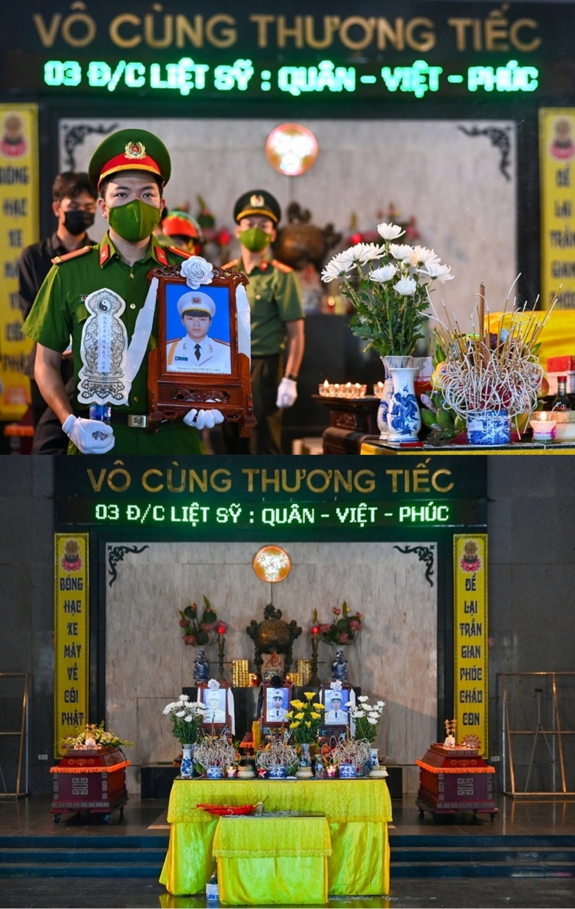 Tang lễ 3 cảnh sát PCCC hy sinh trong lúc làm nhiệm vụ đã chính thức diễn ra tại Hà Nội theo nghi thức của lực lượng Công an nhân dân Tang lễ 3 cảnh sát PCCC hy sinh trong lúc làm nhiệm vụ đã chính thức diễn ra tại Hà Nội theo nghi thức của lực lượng Công an nhân dân