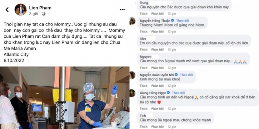 Vợ cũ Đàm Vĩnh Hưng 'bủn rủn' báo tin cho biết mẹ của mình phải nhập viện, nhiều nghệ sĩ Việt để lại động viên Vợ cũ Đàm Vĩnh Hưng 'bủn rủn' báo tin cho biết mẹ của mình phải nhập viện, nhiều nghệ sĩ Việt để lại động viên