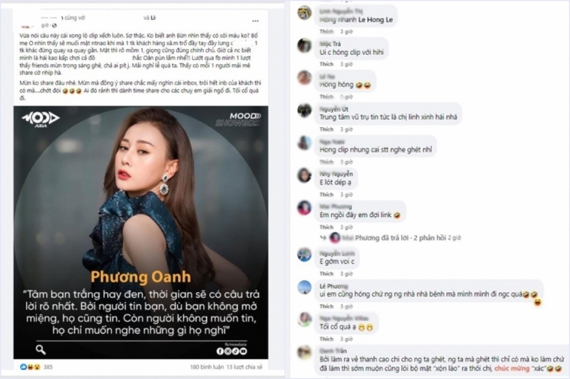 Netizen hiếu kỳ, xin địa chỉ link khi xuất hiện thông tin Phương Oanh lộ clip 'chăn chiếu' hậu công khai hẹn hò Shark Bình Netizen hiếu kỳ, xin địa chỉ link khi xuất hiện thông tin Phương Oanh lộ clip 'chăn chiếu' hậu công khai hẹn hò Shark Bình