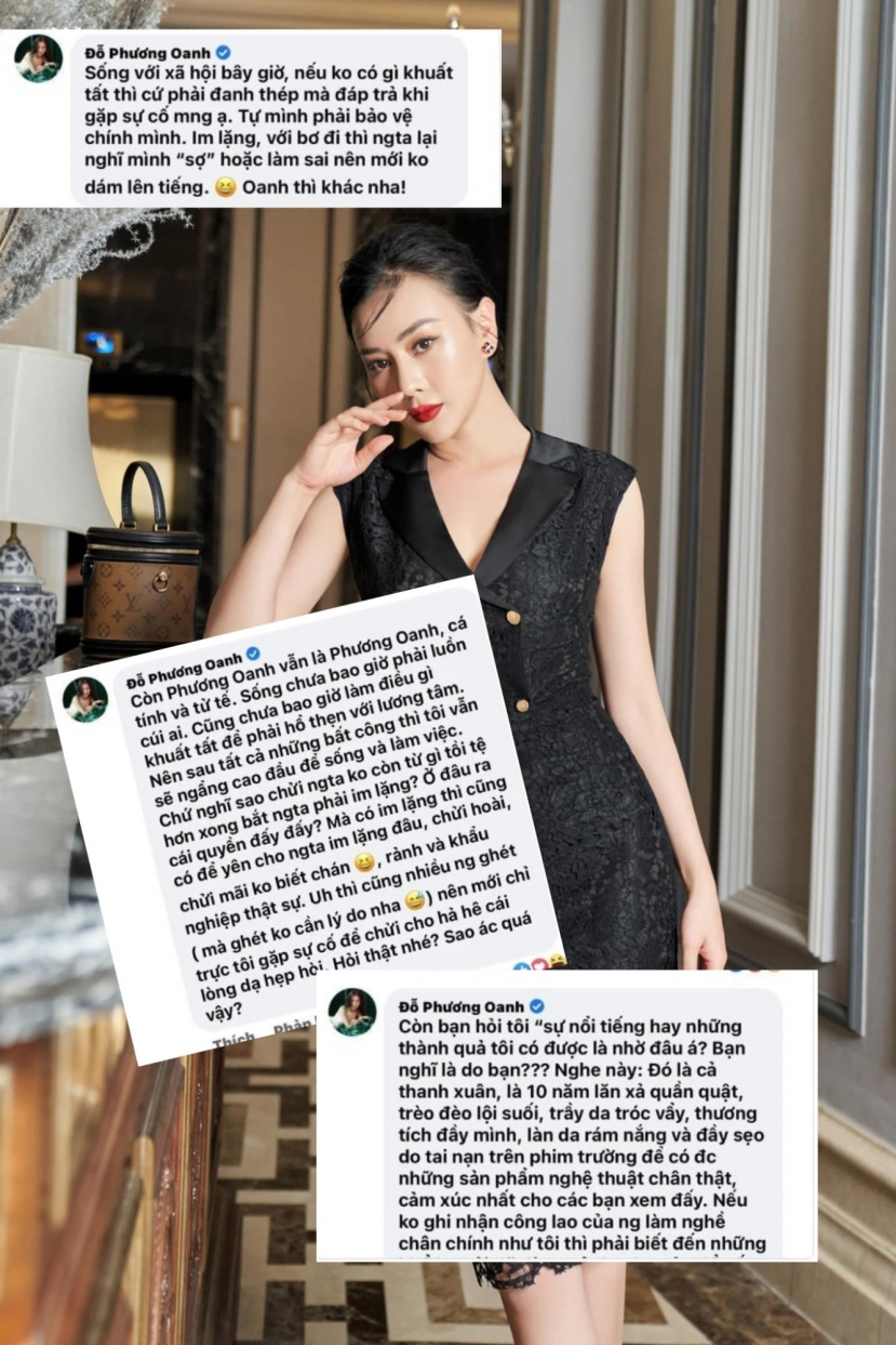 Phương Oanh cũng từng vô số lần mạnh dạn đáp trả ý kiến trái chiều Phương Oanh cũng từng vô số lần mạnh dạn đáp trả ý kiến trái chiều