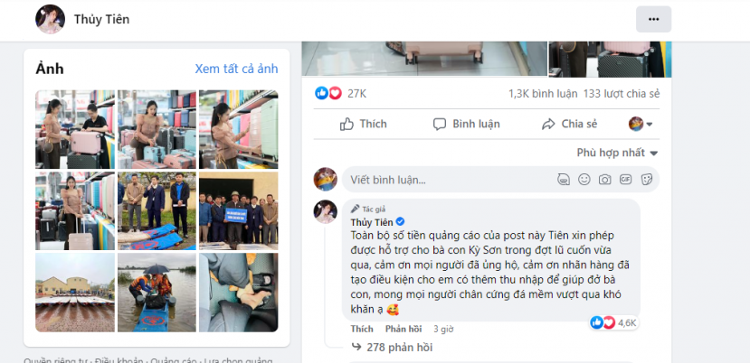 Thủy Tiên lần tiếp tục có hành động nức danh cô tiên Thủy Tiên lần tiếp tục có hành động nức danh cô tiên