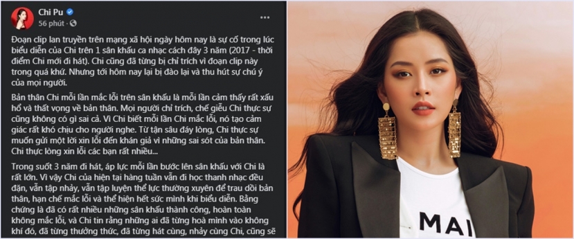 Chi Pu xin lỗi vì sự cố biểu diễn Chi Pu xin lỗi vì sự cố biểu diễn