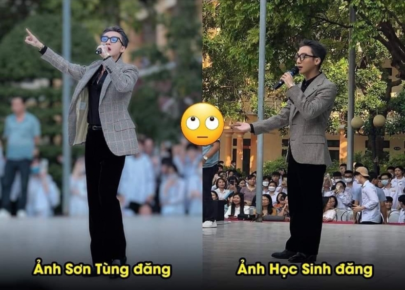 Dân mạng soi ra bất thường về chiều cao của Sơn Tùng thông qua ảnh tự đăng và ảnh do 'team qua đường' chụp. Ảnh: Internet Dân mạng soi ra bất thường về chiều cao của Sơn Tùng thông qua ảnh tự đăng và ảnh do 'team qua đường' chụp. Ảnh: Internet