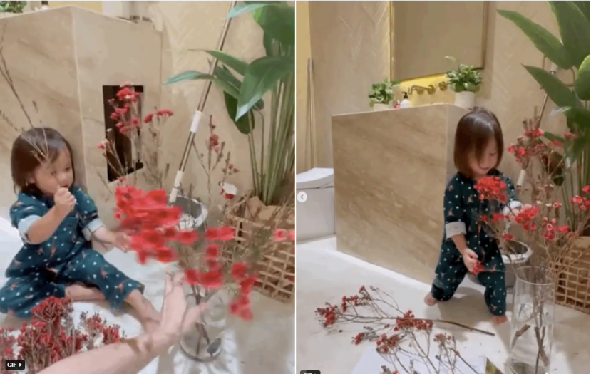 Lisa chủ động giúp mẹ cắm hoa, mới tí tuổi đã nữ công gia chánh Lisa chủ động giúp mẹ cắm hoa, mới tí tuổi đã nữ công gia chánh