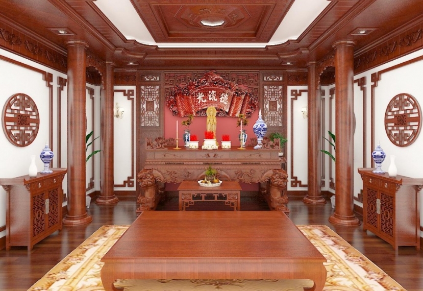 Ngôi nhà có phòng thờ gọn gàng, ấm cúng Ngôi nhà có phòng thờ gọn gàng, ấm cúng