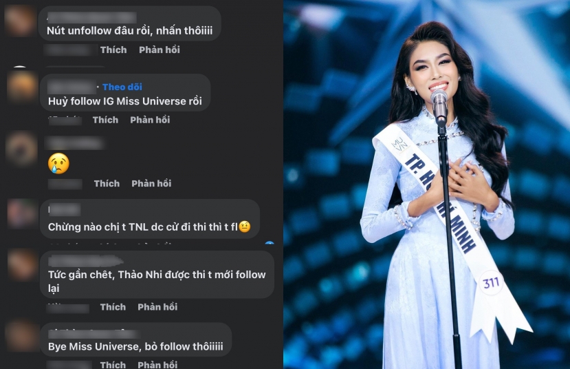 Fan Việt lại đòi unfollow tổ chức Miss Universe vì nghi Thảo Nhi Lê không được thi. Ảnh: Internet Fan Việt lại đòi unfollow tổ chức Miss Universe vì nghi Thảo Nhi Lê không được thi. Ảnh: Internet