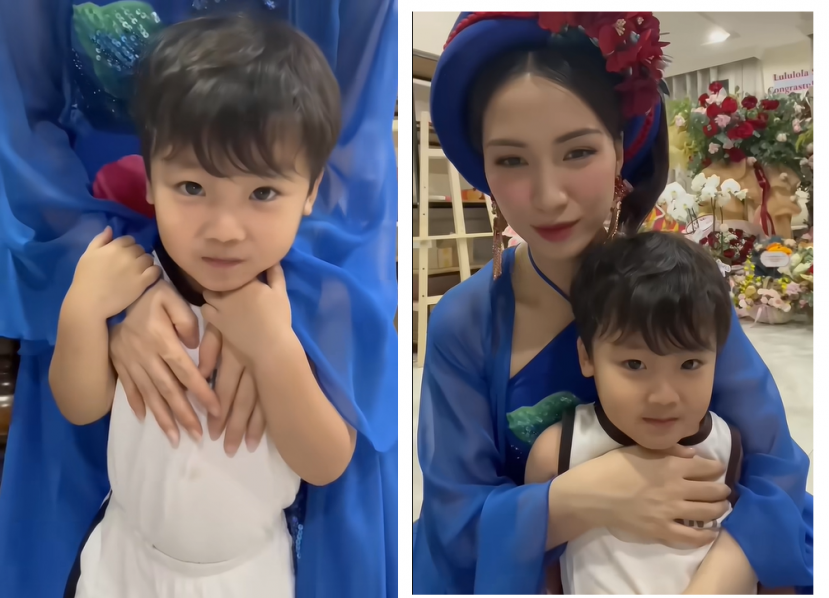 Con trai Hòa Minzy càng lớn càng điển trai Con trai Hòa Minzy càng lớn càng điển trai