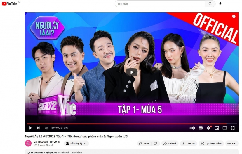 Tập 1 Người Ấy Là Ai mùa 5 lọt Top 1 Trending Youtube. Tập 1 Người Ấy Là Ai mùa 5 lọt Top 1 Trending Youtube.