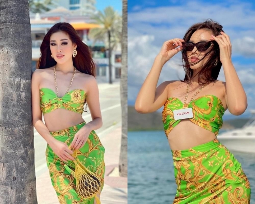 Đỗ Thị Hà đụng hàng với Khánh Vân Đỗ Thị Hà đụng hàng với Khánh Vân