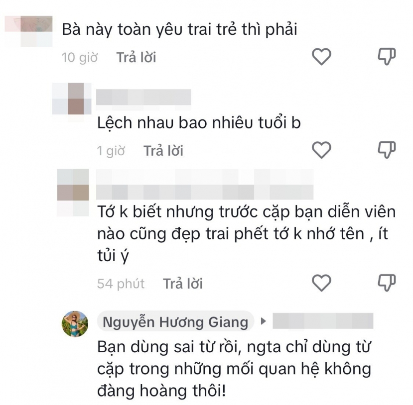 Hương Giang không ngần ngại chấn chỉnh cách sử dụng từ ngữ của 1 tài khoản mạng Hương Giang không ngần ngại chấn chỉnh cách sử dụng từ ngữ của 1 tài khoản mạng