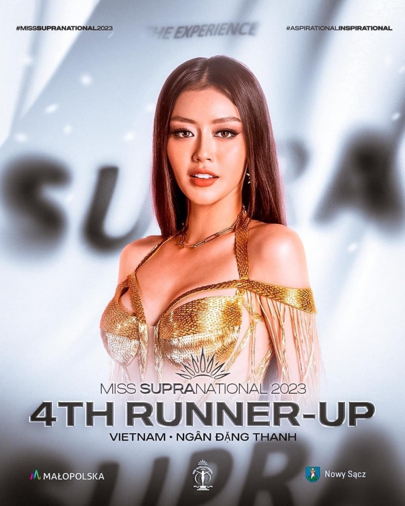 Với những gì đã thể hiện được tại Miss Supranational 2023, Thanh Ngân trở thành niềm tự hào của cộng đồng fan sắc đẹp Việt. Với những gì đã thể hiện được tại Miss Supranational 2023, Thanh Ngân trở thành niềm tự hào của cộng đồng fan sắc đẹp Việt.