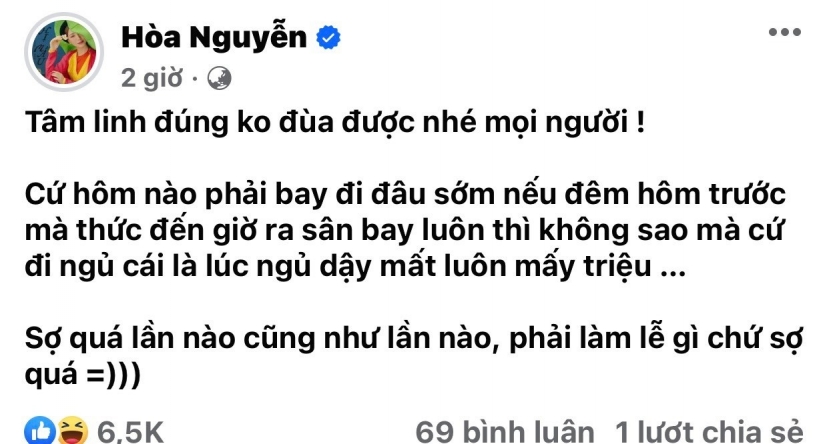 Hòa Minzy mất tiền đổi vé máy bay vì ngủ quên