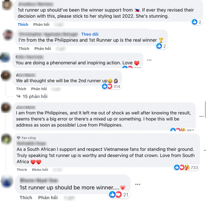 Fan quốc tế bình luận sôi nổi dưới bài đăng của tổ chức Miss Universe Fan quốc tế bình luận sôi nổi dưới bài đăng của tổ chức Miss Universe