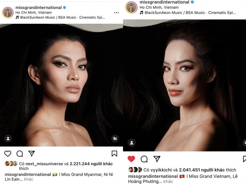 Lê Hoàng Phương bị đại diện Myanmar - Ni Ni Lin Eain vượt mặt trên đường đua vào Top 20 chung cuộc Miss Grand International 2023 Lê Hoàng Phương bị đại diện Myanmar - Ni Ni Lin Eain vượt mặt trên đường đua vào Top 20 chung cuộc Miss Grand International 2023