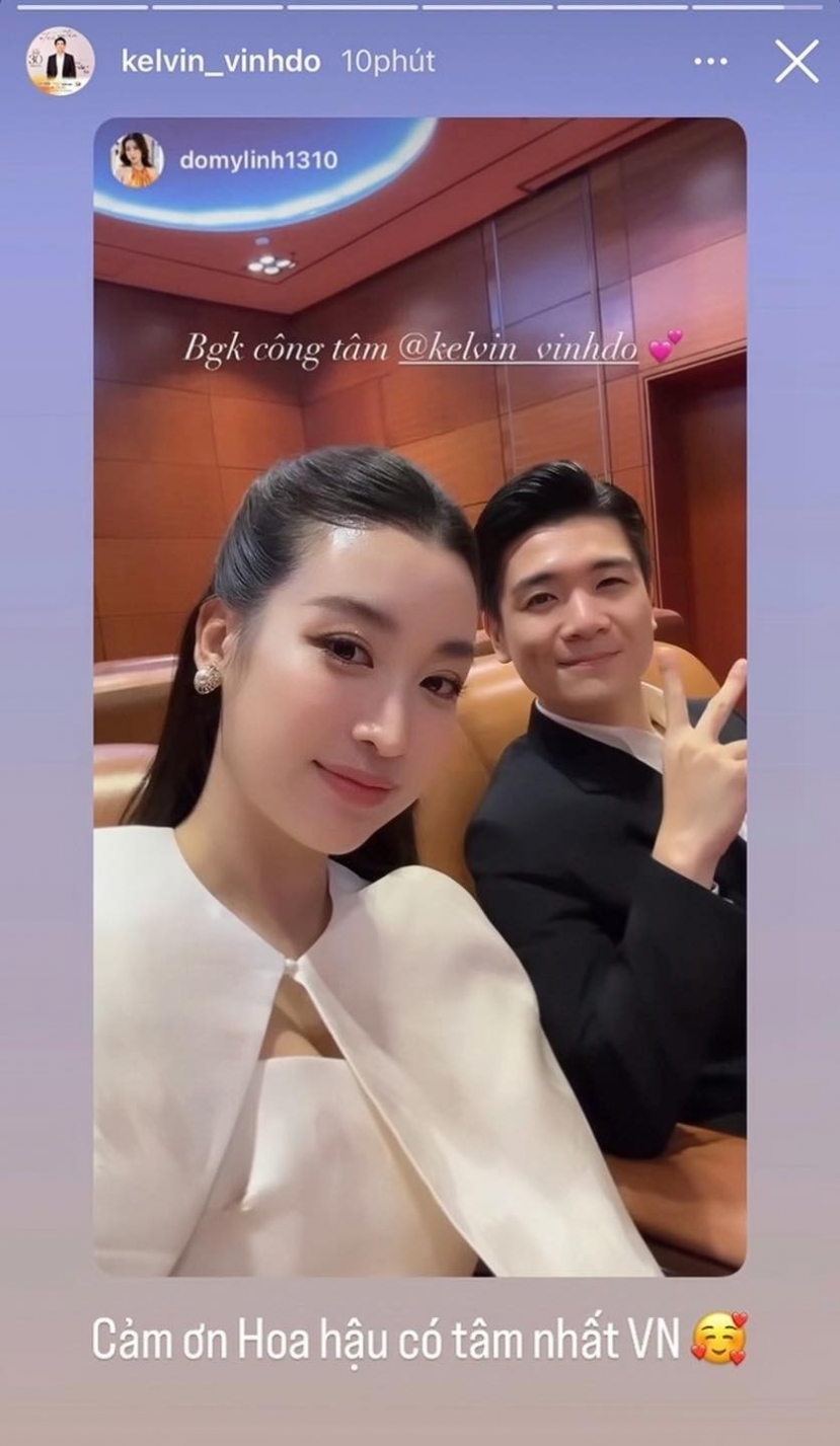 Đỗ Mỹ Linh và anh chồng có tương tác Đỗ Mỹ Linh và anh chồng có tương tác