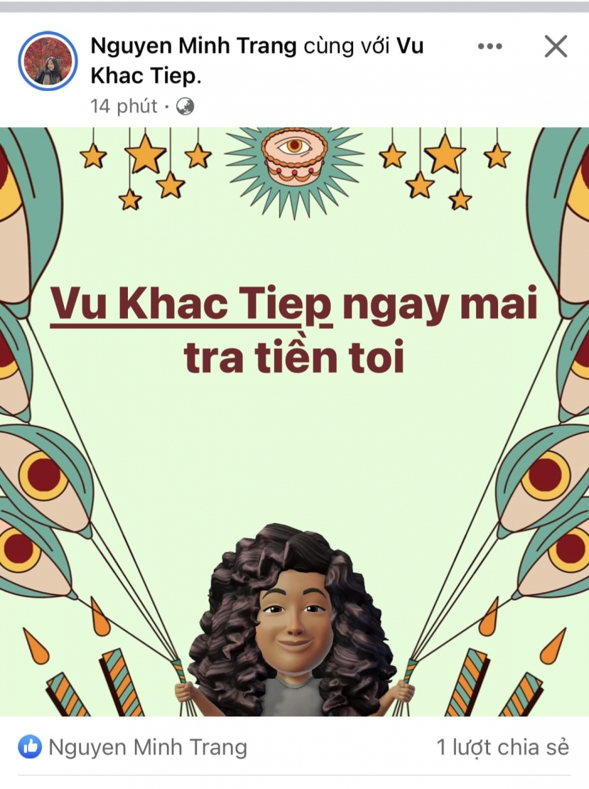 Vũ Khắc Tiệp bị 'tag' thẳng tên đòi nợ trên facebook  